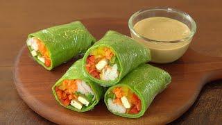 Vegetable Roll made with Flourless Tortilla :: Diet Vegetable Roll