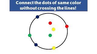 Connect the dots of same color without crossing the lines! #brainteaser