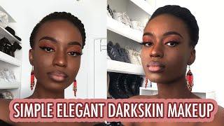 SIMPLE ELEGANT FEMININE MAKEUP ROUTINE ON DARK SKIN