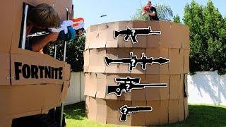 NERF Fortnite PORT-A-FORTRESS IRL 1 VS 1 (MYSTERY WEAPONS)