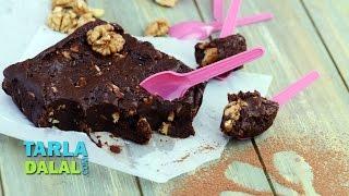 Chocolate Walnut Fudge by Tarla Dalal