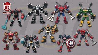 LEGO Mech Armor sets #crixbrix #mechs #marvel #ironman #spiderman #thor