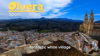 Olvera - the pearl town of Andalusia. 4K Walk tour Spain