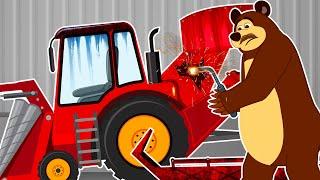 The Bear Cleaning and Drying a Cultivator | The Bear Garage and automatic car wash system