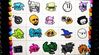 How to draw Icons from Friday Night Funkin #1