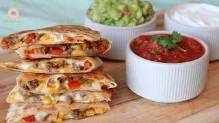 [OHMYFOOD]  MEXICO BEEF QUESADILLA (with Salsa & Guacamole)  ***COOKING RECIPE