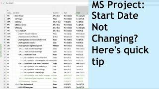 MS Project: Reason why Start Date doesn't change on updating predecessor duration