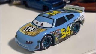 Disney Pixar Cars Diecast - Blue Johnny Blamer (Factory Custom Faux Wheel Drive Piston Cup Racer)