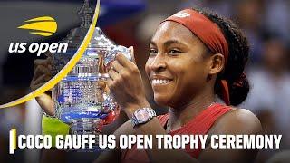 Coco Gauff thanks family, fans after winning 2023 US Open  [FULL TROPHY CEREMONY] | 2023 US Open