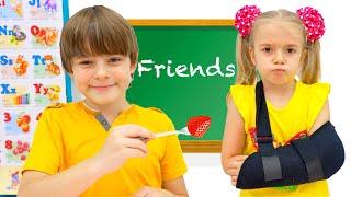Anabella and Bogdan show the importance of helping friends in school