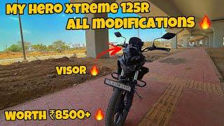 My Hero Xtreme 125R All Modifications | Worth ₹8500+  | Must Watch ️ | YWB Vlogs