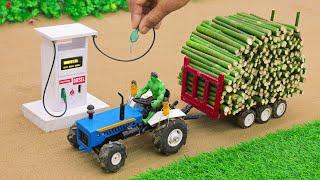 Diy mini tractor fully bamboo loaded trolley science project @sanocreator