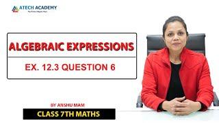 Algebraic Expressions Class 7th Math's NCERT - Ex. 12.3 Question 6