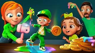 ADLEY CAUGHT a tiny LEPRECHAUN!!  new Song, Slime, and Traps for St Patrick's Day! Green Handed Rap