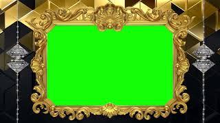 Golden Frame and Diamond Green Screen Looped Motion Graphics 4K Quality  | FREE TO USE | iforEdits