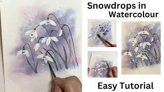 Snowdrops in watercolour : Easy tutorial