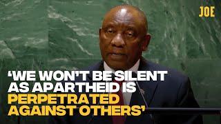 South African president gives astonishing speech condemning Israeli 'apartheid' at the UN