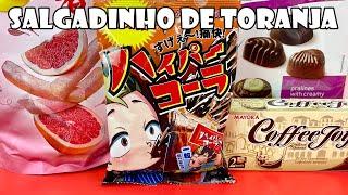 Provando LAY´S De TORANJA, Bolacha De CAFÉ, Bala De Cola De Anime e Bombons Finos Importados