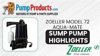 Zoeller Model 72 "Aqua-Mate" Sump Pump Product Highlight