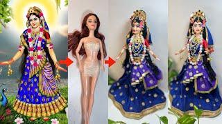 Radha Rani ji Making with Old Barbie Doll../राधा रानी जी का स्वरूप बनाए गुडिया से