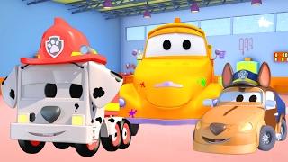 Tom The Tow Truck's Paint Shop: Baby Frank and Baby Matt are the Paw Patrols | Truck cartoons