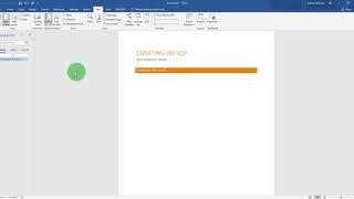 How to create Standard Operating Procedures Using Microsoft Word