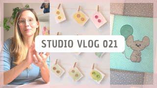 wir nähen Babydecken, Schmuck mit Stoff und Bestellungen/Aufträge - StudioVlog 021/deutsch