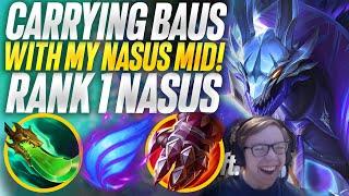 Carrying High elo game with Nasus Mid ft Bausffs | Carnarius | League of Legends