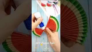 Diy paper fan  #diypapercraft #diyfan #craft #origami #shorts #paperart #papercraft #viralvideo