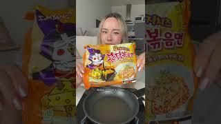 Trying new buldak spicy noodle flavours #samyang #mukbang