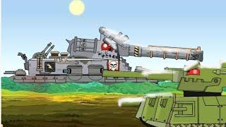 Battle between Arta monster, Landkreuzer p2000. Cartoon about tanks