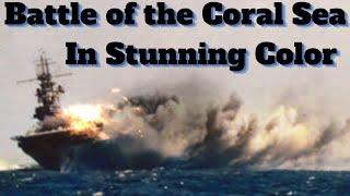 First Carrier Battle in History. Battle of the Coral Sea.