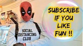 DEADPOOL Social Distancing Club Life-Size STATUE