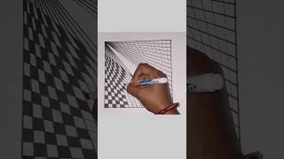 3D Geometric Line Illusion Drawing On Paper #viralshorts #drawing #shorts #adhrikcreations6090