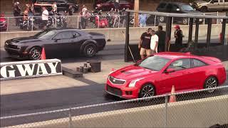 2017 Cadillac ATS-V vs Camaro SS, Challenger Hellcat Redeye & Mazda Miata 1/4 Mile