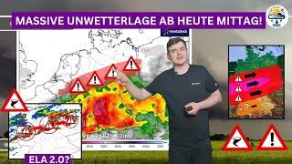 Massive Schwergewitterlage ab heute Mittag! Extreme Superzellen mit Großhagel & Tornadogefahr!