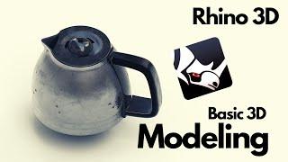 How to 3D Model in Rhino 3D - Basics - Coffee Pot