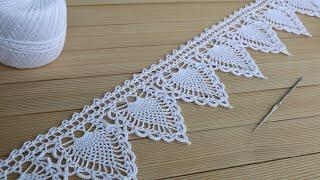 ЛЕНТОЧНОЕ КРУЖЕВО вязание крючком КАЙМА схема узора МАСТЕР-КЛАСС How to Crochet Lace Tape Ribbon