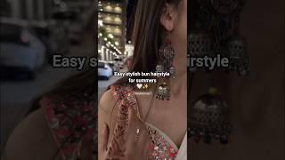 Easy bun hairstyle  #shorts #shortsfeed #trendingshorts #trending #1million #ideas #hairstyle