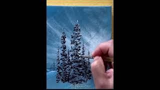 Snowy Morning Acrylic Painting Tutorial | Step-by-Step Guide for Beginners | #SnowyMorningArt