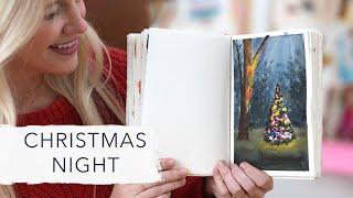 Paint a Christmas Night | Special Christmas Watercolor Painting by Sarah Cray of Let's Make Art