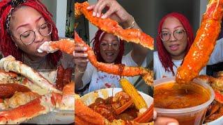 GIANT KING KRAB SEAFOOD BOIL MUKBANG ] KING CRAB] SEAFOOD BOIL 