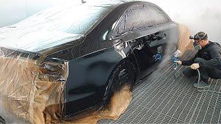 Car painting | Audi A8 | Water base Cromax Pro Sata 5000 RP | Clear coat Lechler Mc405 Iwata ws400