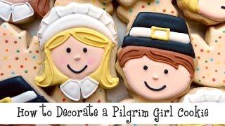 How to Decorate a Pilgrim Girl Cookie