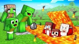 JJ Family Built a Base Under Lava To Prank Mikey Family in Minecraft (Maizen)