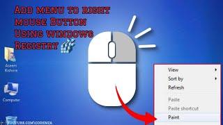 Win Registry : Editing Right Button of mouse