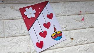 Easy & Beautiful Diwali card making | How to make Diwali greeting card | Diy Diwali card making 2024