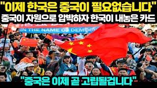 [해외반응] "이제 한국은 중국이 필요없습니다" 중국이 자원으로 압박하자 한국이 내놓은 카드 "중국은 이제 곧 고립될겁니다"