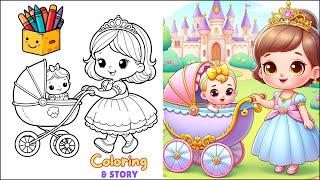 Fun Coloring & Story Time | Meet Princess Lily & Baby Sister Lora's Magical Garden