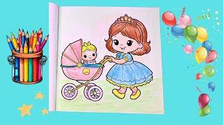 Fun Coloring & Story Time | Meet Princess Lily & Baby Sister Lora's Magical Garden